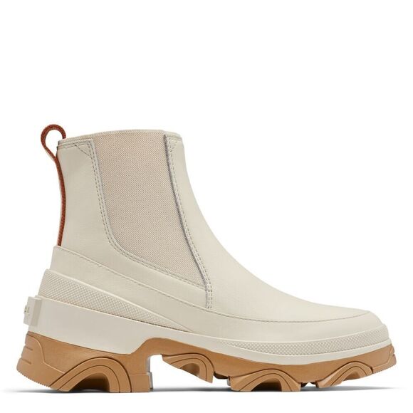 Sorel Women Brex Chelsea Boot Leather Natural/Sea Salt Chunky Platform Sole 7.5 - Picture 1 of 9
